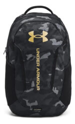 Mochila Under Armour Hustle 6.0 Backpack Negro Unisex Lisa Color Black Metallic Gold 29l Black / Black / Metallic Gold Liso
