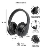 Auriculares Inalambricos Gadnic A164 Vincha Bt 5.3 Cancelacion Ruido 40 Mm Negro - Image 6