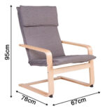 Silla Sillon De Descanso Moderno Madera Con Apoyabrazos - Image 6