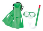Kit Buceo Snorkel Adultos Bestway Piezas Antiparras Playa Color Verde