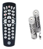 Kit Tecnologia: Control Remoto Universal Tv Teclas Grandes Negro + 4 Pilas Aaa Sony Carbon