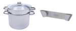Olla Acero Inoxidable Pastarella Tapa De Vidrio 2 Coladores Plateado