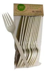 Set Cubiertos Biodegradables Natural Pack 12 Tenedores 12 Cuchillos 16.2cm Beige - Image 2