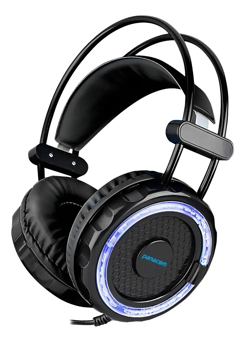 D_NQ_NP_994612-MLA111355528172_052026-F.jpg Auricular Con Microfono Panacom Manos Libres Diseño Moderno Color Negro Luz Azul - Image 1