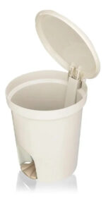 Basurero Contenedor De Basura Sanremo Redondo Con Pedal 13,5 Litros Color Beige - Image 2