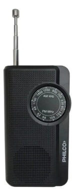 Radio Portatil Am Fm Philco Prc38 De Bolsillo A Pilas Color Negro