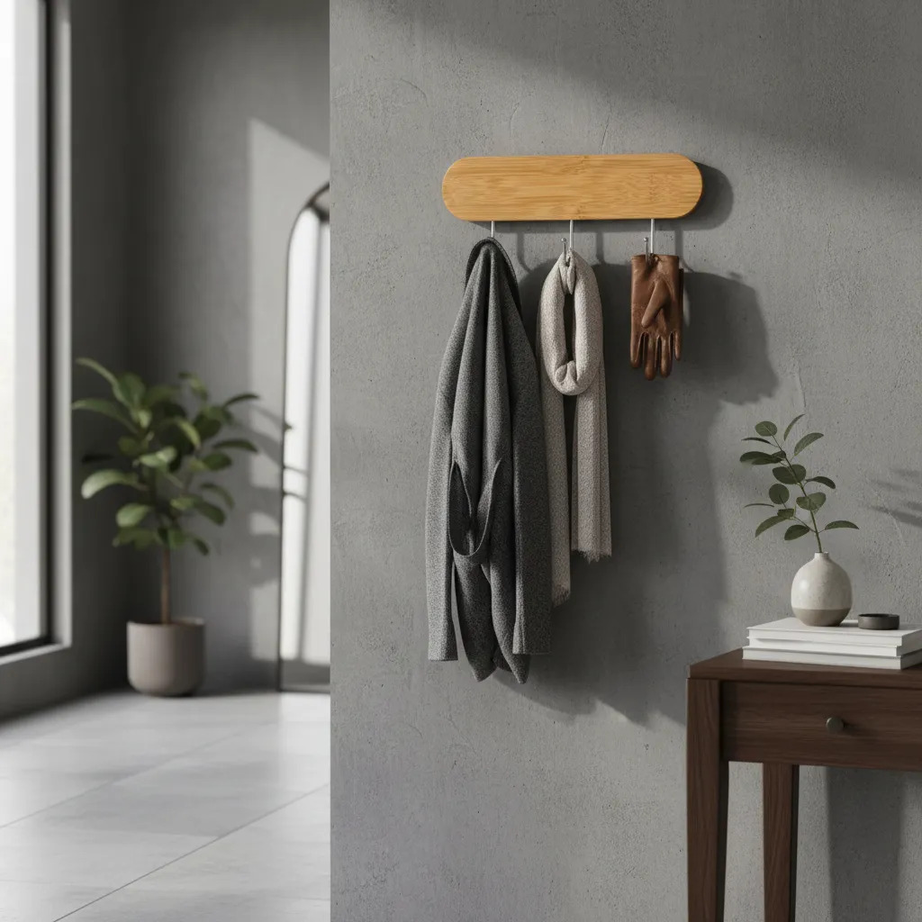 D_NQ_NP_685190-MLA113968934777_062026-F.jpg Mini Perchero Bamboo 3 Ganchos Para Pared Multiuso - Image 1
