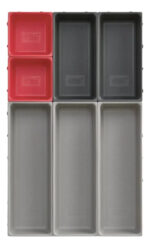 Set X7 Organizador Joseph Duo Para Cubiertos Cajon Premium Gris Y Rojo Gris Rojo - Image 3