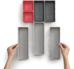 Set X7 Organizador Joseph Duo Para Cubiertos Cajon Premium Gris Y Rojo Gris Rojo - Image 5