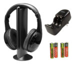 Auricular Inalambrico Mic Tv Dvd Pc Con Cargador Y Pilas Ultimo Modelo Color Negro