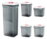 De 5 Recipientes Herméticos Croix Apilables + Etiquetas Blanco - Image 4
