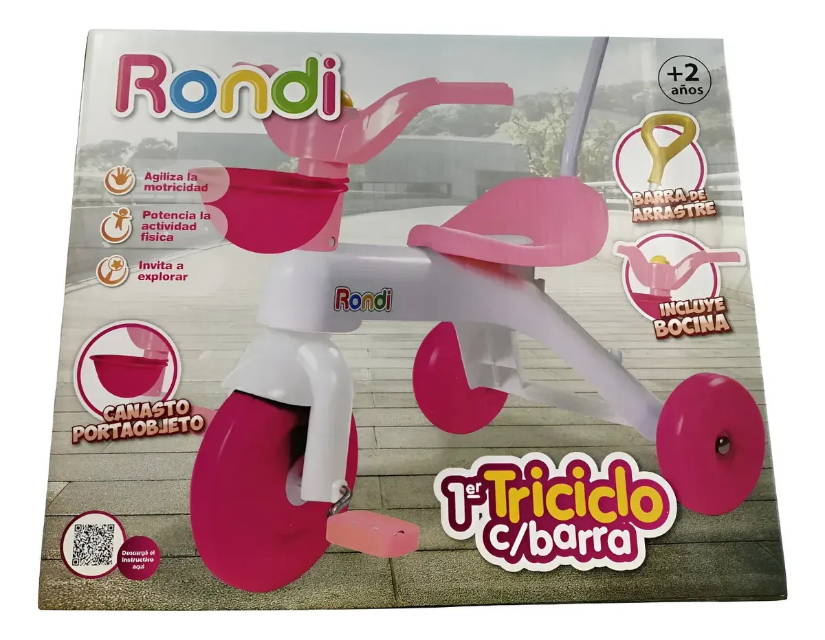 D_NQ_NP_987396-MLA109861415454_042026-F.jpg Primer Triciclo Con Barral Rondi Norte Rodados Y Juguetes Color Rosa - Image 1