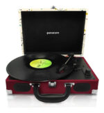 Tocadiscos Panacom Lp8804 Bluetooth Snow Bateria Recargable Color Bordó