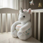 Manta Frazada Polar Para Bebé con Peluche Unicornio Blanco - Imagen 4