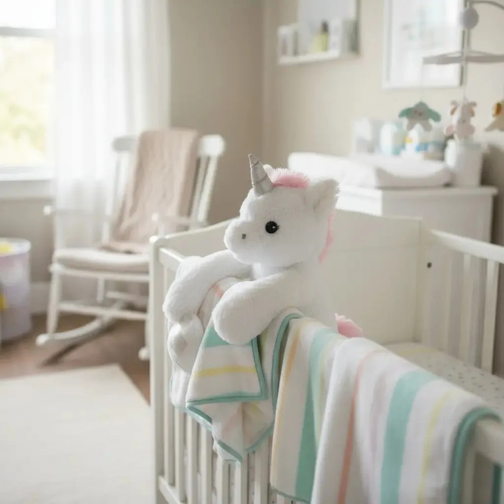 D_NQ_NP_780629-MLA109206719804_042026-F.jpg Manta Frazada Polar Para Bebé con Peluche Unicornio Blanco - Imagen 1