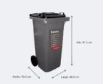 Tacho De Basura Colombraro 2248 120l Bisagra Plástico Verde Pro - Imagen 2