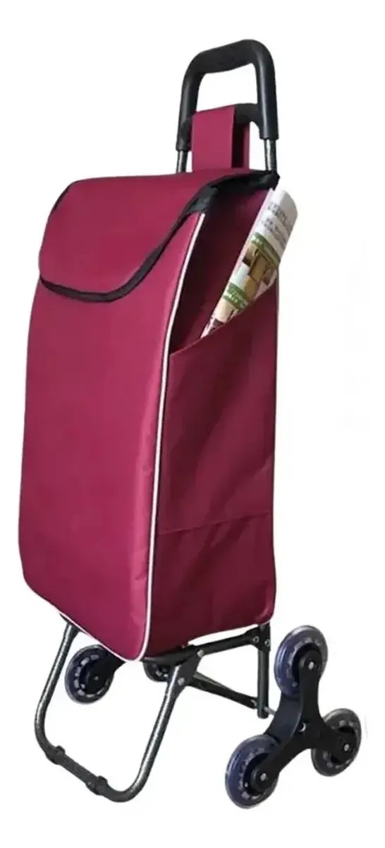 D_NQ_NP_693634-MLA116784065945_082026-F.jpg Carrito Changuito De Compras Resistente Diseño Premium Ramos Color Bordó - Imagen 1