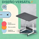 Escritorio Móvil Regulable En Altura Con Ruedas Mesa Auxiliamesa Para Cama Para Laptop Servicio Plegable Y Móvil Resistente Y Espacioso Para Oficina Y Hogar Negro40x60cm Negro - Imagen 6