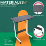 Escritorio Móvil Regulable En Altura Con Ruedas Mesa Auxiliamesa Para Cama Para Laptop Servicio Plegable Y Móvil Resistente Y Espacioso Para Oficina Y Hogar Negro40x60cm Negro - Imagen 7