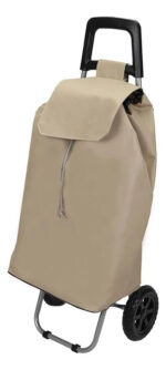 Carrito De Compras Changuito Metal Plegable Con Diseño Ramos Color Beige