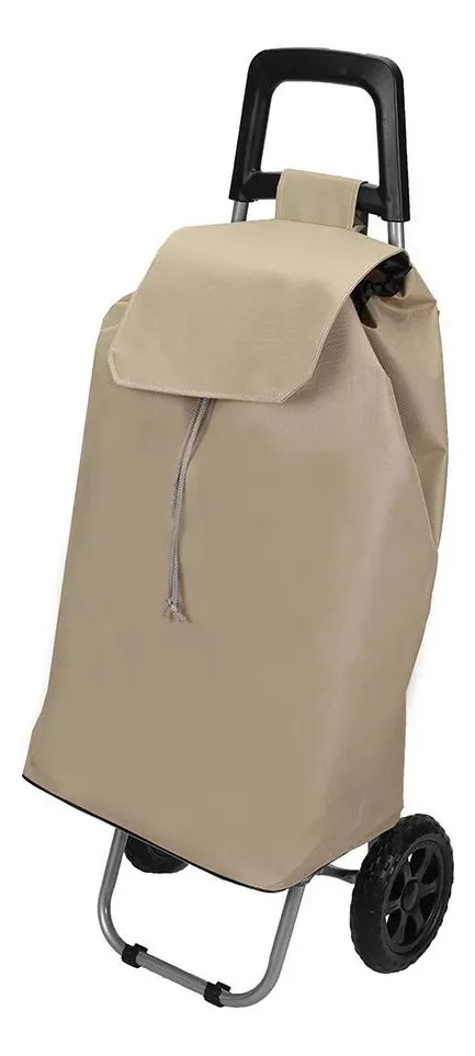 D_NQ_NP_797690-MLA114078895976_072026-F.jpg Carrito De Compras Changuito Metal Plegable Con Diseño Ramos Color Beige - Imagen 1