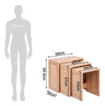 Mesas Ratonas Set X3 Modernas Mdf Con Ratan Natural Calidad Natural - Imagen 10