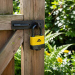 Candado Exterior Grande Laminado Impermeable Jardín Agua Negro Y Amarillo Negro/amarillo - Imagen 6