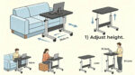 Escritorio Móvil Regulable En Altura Con Ruedas Mesa Auxiliamesa Para Cama Para Laptop Servicio Plegable Y Móvil Resistente Y Espacioso Para Oficina Y Hogar Negro40x60cm Negro - Imagen 10