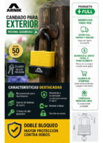 Candado Exterior Grande Laminado Impermeable Jardín Agua Negro Y Amarillo Negro/amarillo - Imagen 2