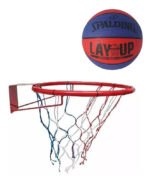 Aro Metalico Basquet Red Con Pelota Spalding Original - Imagen 2