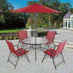Set De 4 Sillas + Mesa Para Exterior Sombrilla Diseño Balcon - Imagen 3