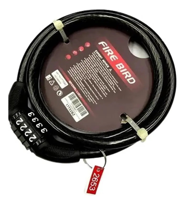 D_NQ_NP_634568-MLA74677556671_022024-F.jpg Linga Candado Seguridad Bicicleta Moto Cable + Codigo - Imagen 1