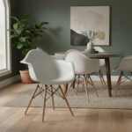 Silla De Comedor Plastico Patas Madera Eames Material Unico