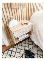 Mesa Mesita De Luz Flotante Madera Maciza Alamo Premium - Imagen 3
