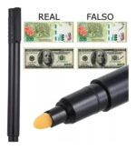 Lapiz Detector De Billetes Falsos Pesos Dolares Euros Color Negro - Imagen 3