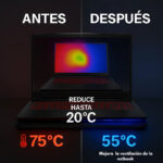 Base Para Notebook Gamer Con 2 Cooler Luces Led Noga Ng-z007 Color Negro Color del LED Azul - Imagen 6