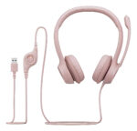 Audifono Logitech H390 Usb C/ Cancelación De Ruido Color Rosa