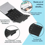 Teclado Bluetooth Plegable Dynacom Dy-046099 Aluminio Touchpad Ios Android Windows Gris - Imagen 3