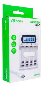 Cargador De Pila Usb Noga 4 Puertos Aa/aaa Digital 220v - Imagen 3