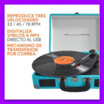 Tocadiscos Winco W406 Vinilo Wincofon Color Celeste - Imagen 3