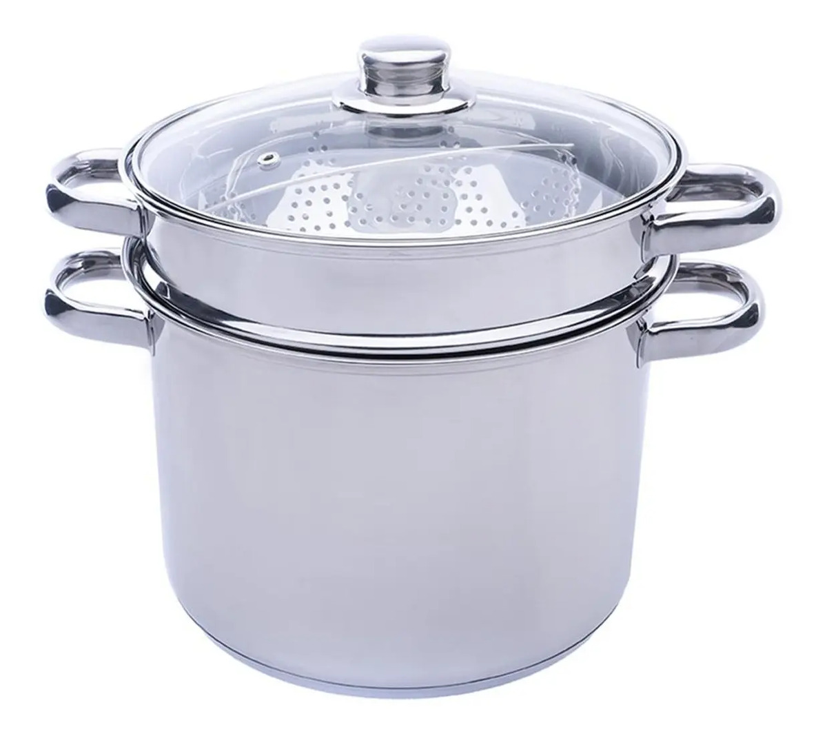 D_NQ_NP_717219-MLA47950041050_102021-F.jpg Olla Acero Inoxidable Pastarella Tapa De Vidrio 2 Coladores - Imagen 1