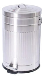 Cesto Tacho De Basura 3 Lts Acero Inox Retro Premium Resistente