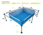 Pileta Estructural Rectangular Pelopincho 1010 Con Capacidad De 500 Litros 1.55x1.07 M Azul Mosaico - Imagen 3