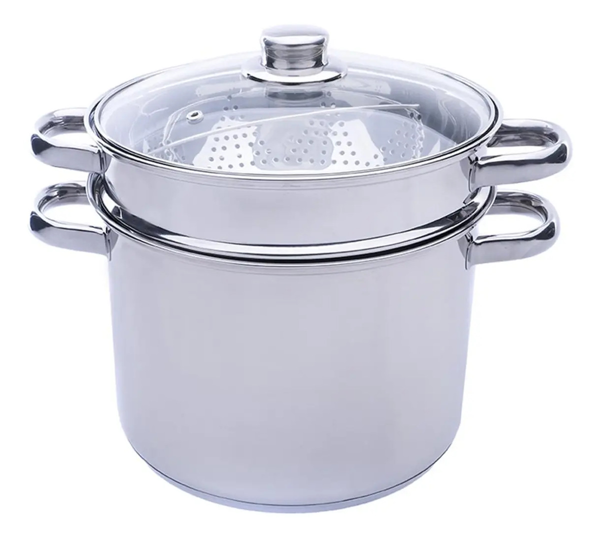 D_NQ_NP_746867-MLA74641354164_022024-F.jpg Pastarella Tapa De Vidrio 2 Coladores Olla Acero Inoxidable - Imagen 1