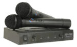 Set De 2 Microfonos Inalambricos Tsv Con Base Karaoke