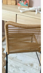 Silla Acordonada De Yute Magnolias Con Estructura De Hierro - Imagen 3