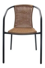Silla De Ratan Jardin Exterior Negra Natural Mod Premium - Imagen 6