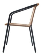 Silla De Ratan Jardin Exterior Negra Natural Mod Premium - Imagen 5