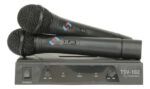 Set De 2 Microfonos Inalambricos Tsv Con Base Karaoke - Imagen 2