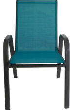 Silla Reposera Jardín Exterior Aluminio Apilable Verde Just Home - Imagen 2